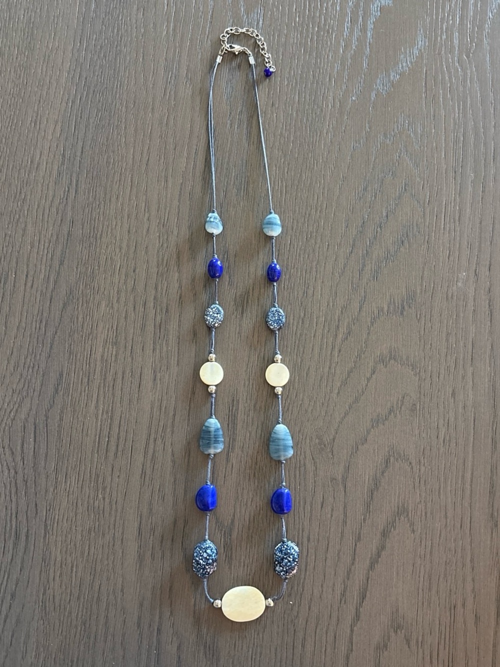Blue Bead Long Necklace NWOT